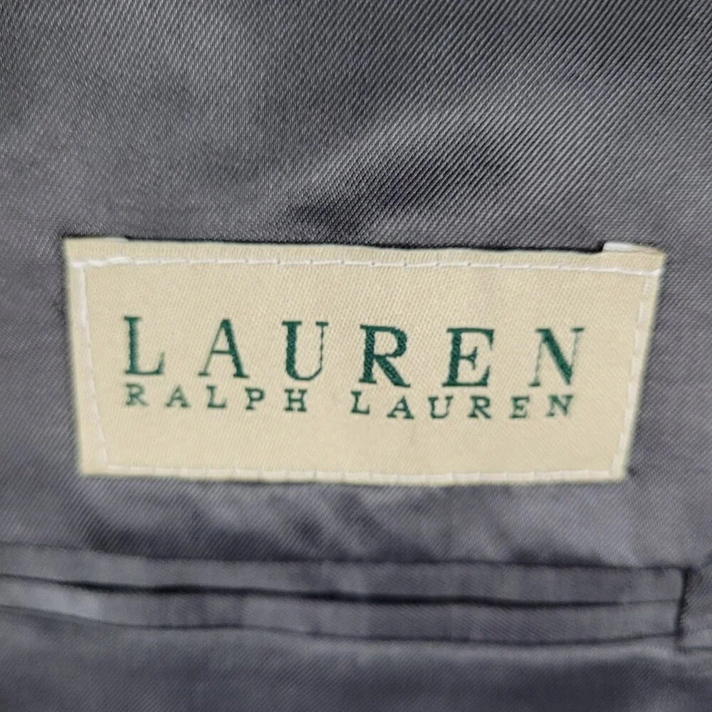 Lauren Ralph Lauren Grey Wool Cashmere 2 Button Notch Blazer Sport Coat Size 42R